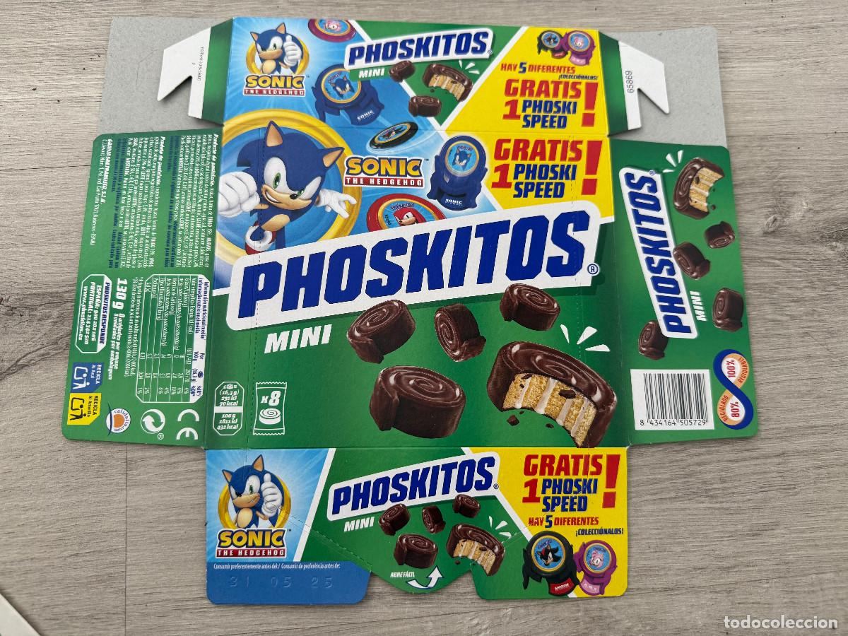Coleccionismo Cromos antiguos: Caja vac&iacute;a Phoskitos - Sonic - Phoski Speed