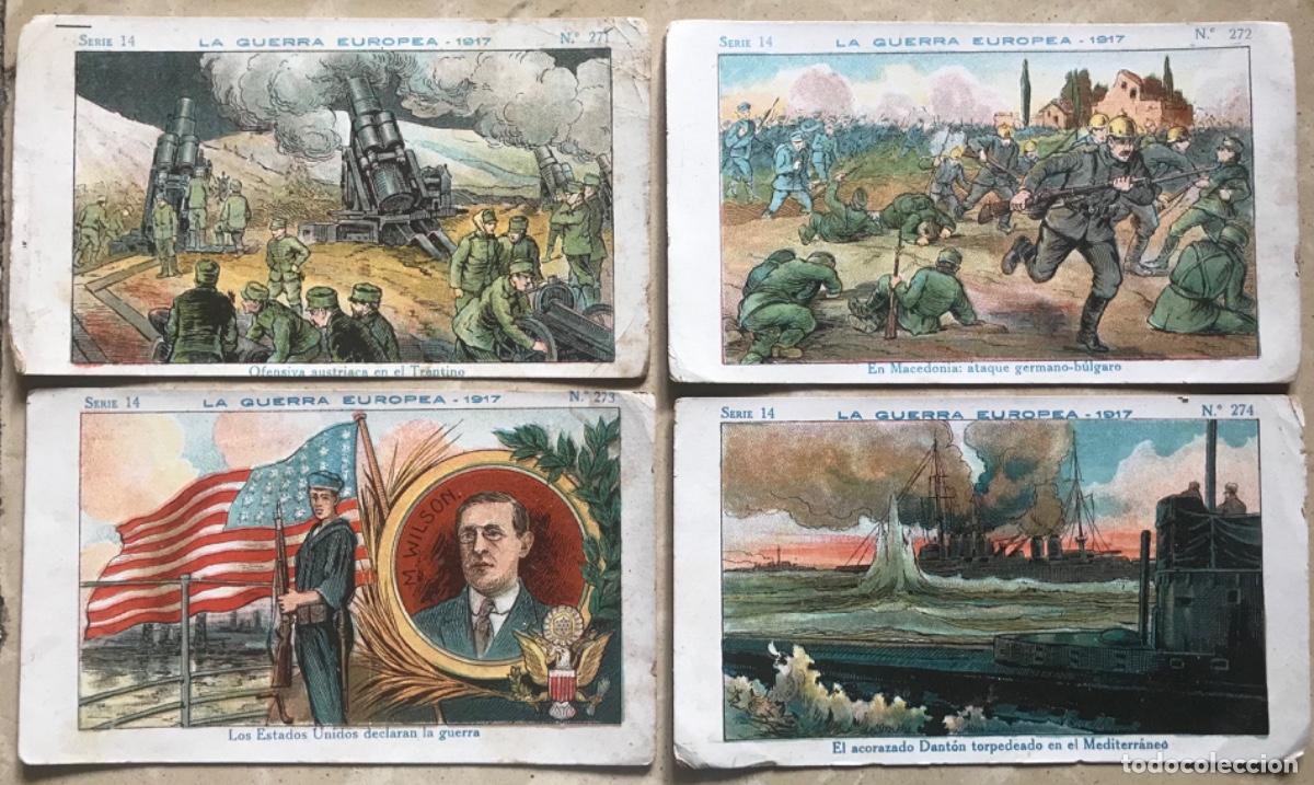 Collectionnisme Cartes &agrave; collectionner anciennes: 4 CROMOS - LA GUERRA EUROPEA 1917, Serie 14 - CHOCOLATE AMATLLER, BARCELONA - Leer descripci&oacute;n