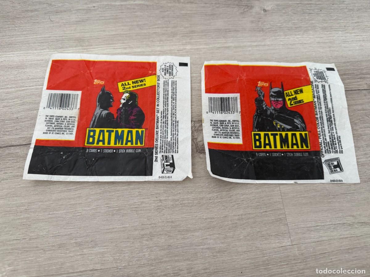 Coleccionismo Cromos antiguos: 2 envoltorios de chicle de Batman - Topps