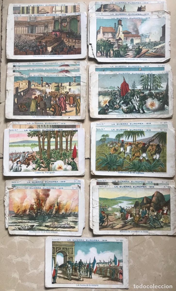 Coleccionismo Cromos antiguos: 19 CROMOS - LA GUERRA EUROPEA 1919, Serie 21 - CHOCOLATE AMATLLER, BARCELONA - Leer descripci&oacute;n