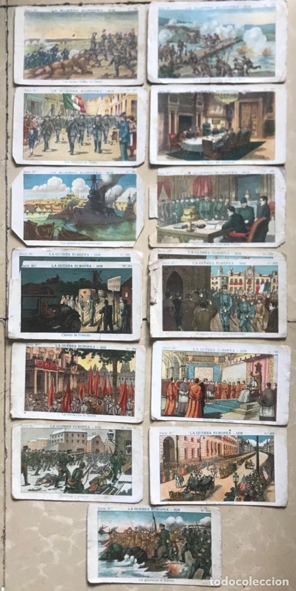 Coleccionismo Cromos antiguos: 15 CROMOS - LA GUERRA EUROPEA 1918/19, Serie 20 - CHOCOLATE AMATLLER, BARCELONA - Leer descripci&oacute;n