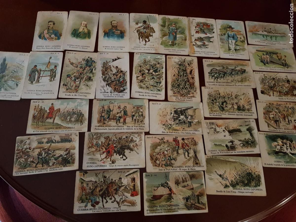 Coleccionismo Cromos antiguos: LOTE DE 49 CROMOS-CHOCOLATE AMATLLER-GUERRA RUSO-JAPONESA