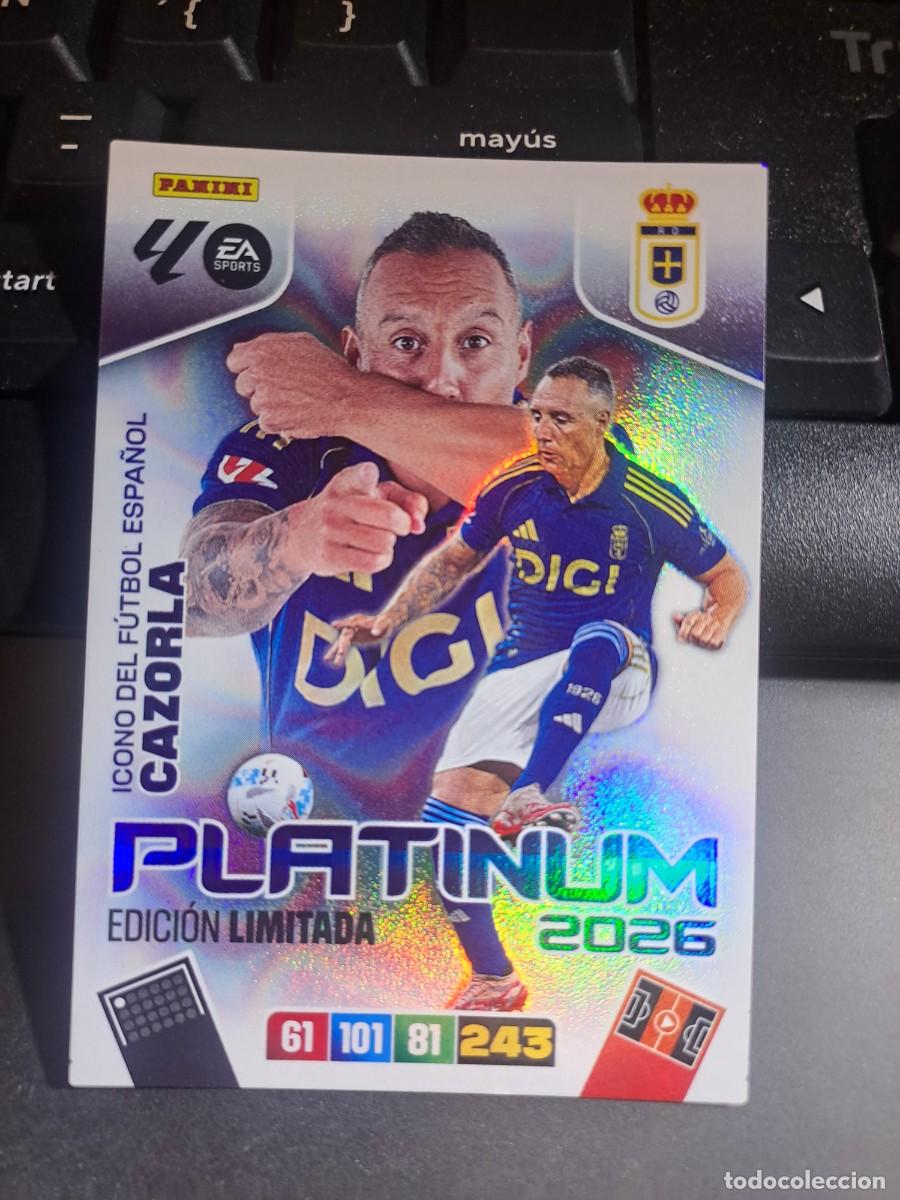 Coleccionismo Cromos antiguos: ADRENALYN XL CAZORLA PLATINUM 2026 EDICION LIMITADA OVIEDO CROMO LIGA 2025 2026 25 26 PANINI