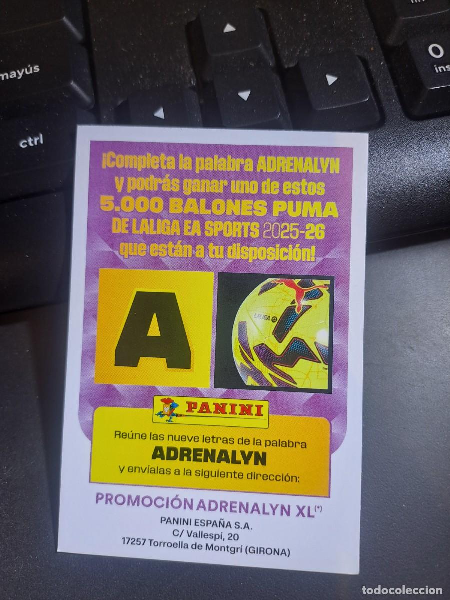 Coleccionismo Cromos antiguos: ADRENALYN XL GRAN PROMOCION BALON LETRA A CROMO LIGA 2025 2026 25 26 PANINI