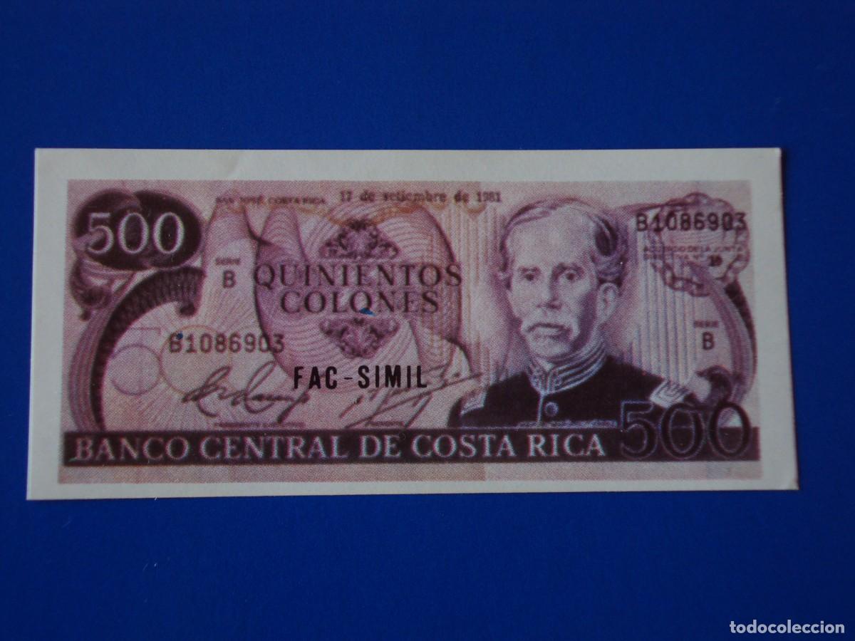 Coleccionismo Cromos antiguos: CROMO N&Uacute;MERO 47 BILLETES DEL MUNDO DIDEC COSTA RICA 500 COLONES NUNCA PEGADO LETRAS AZULES SIN LOGO