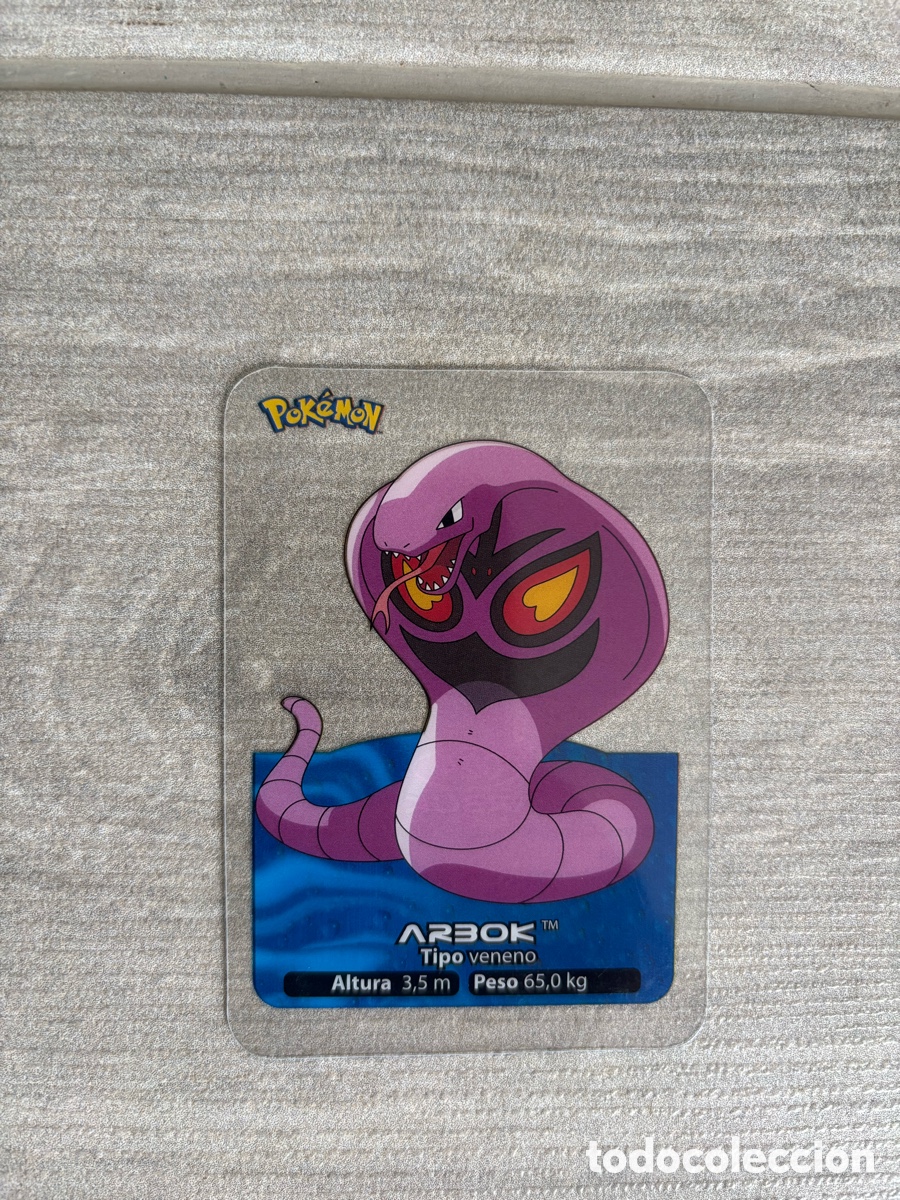 Coleccionismo Cromos antiguos: Carta Lamincards lamin card Pokemon 1 generaci&oacute;n arbok