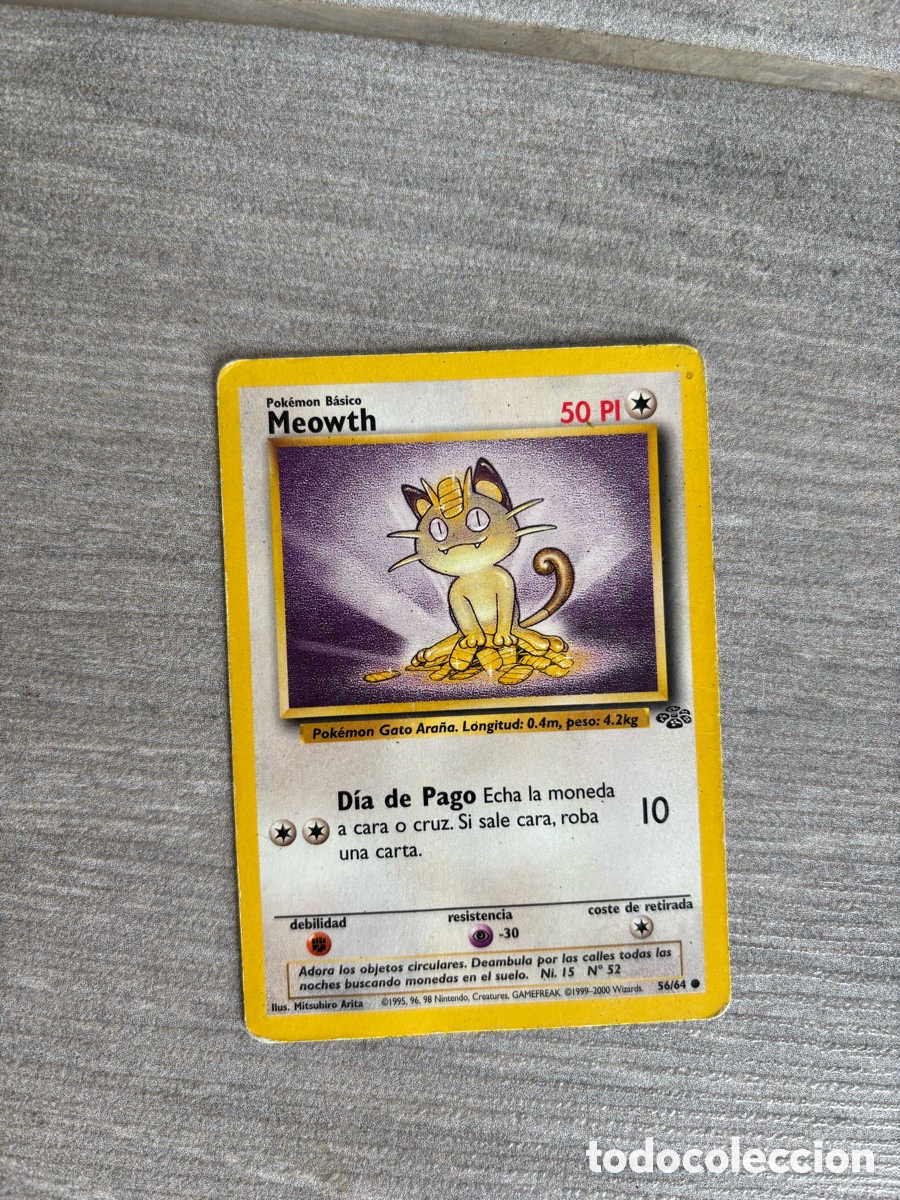 Coleccionismo Cromos antiguos: MEOWTH, TEAM ROCKET N&ordm; 56/64 - CARTA POK&Eacute;MON - JUNGLA ( TCG ) - JUNGLE ( TCG ) -A&Ntilde;O 2000.
