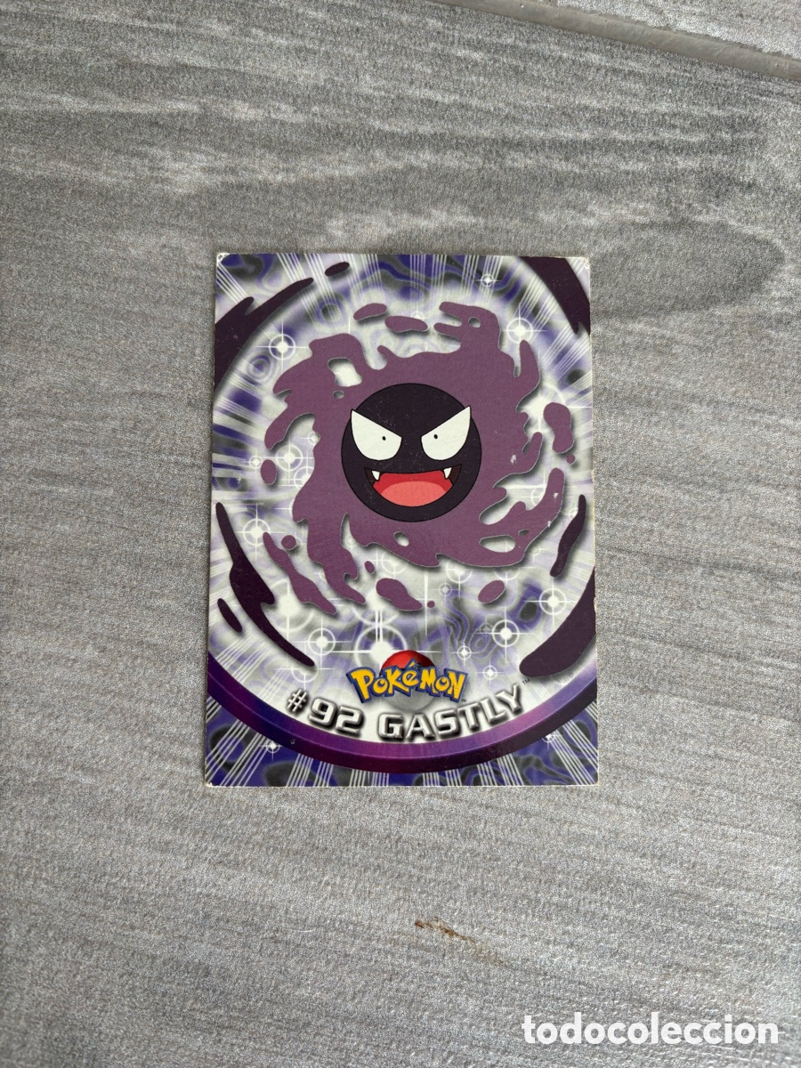 Coleccionismo Cromos antiguos: Carta pokemon topps a&ntilde;o 2000 ilustraci&oacute;n Gastly 92
