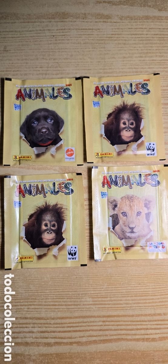 Coleccionismo Cromos antiguos: Animales 4 sobres de cromos a estrenar