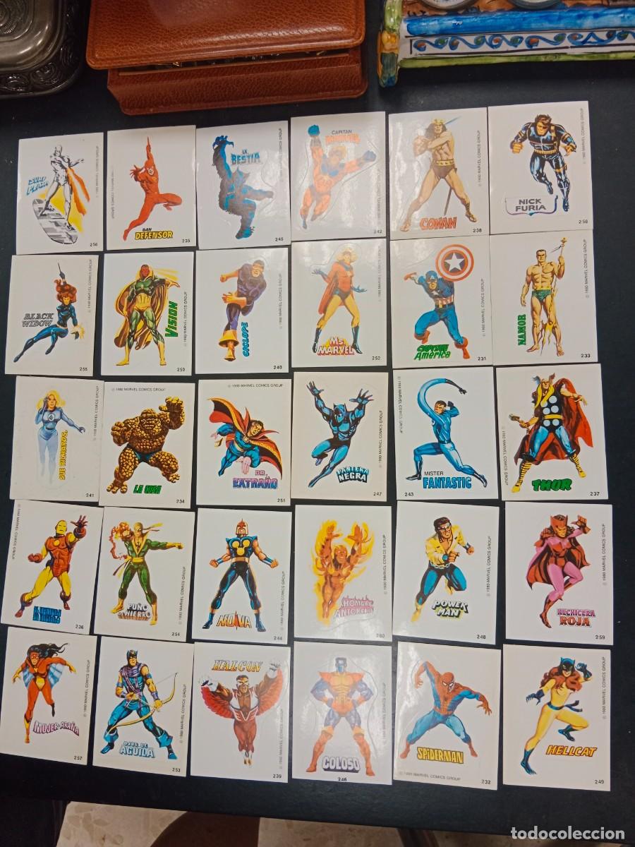 Collezionismo Figurine antiche: LOTE DE 30 CROMOS ADHESIVOS TROQUELADOS - COLECCION SUPERHEROES TERRABUSI MANON - 1980 MARVEL COMICS