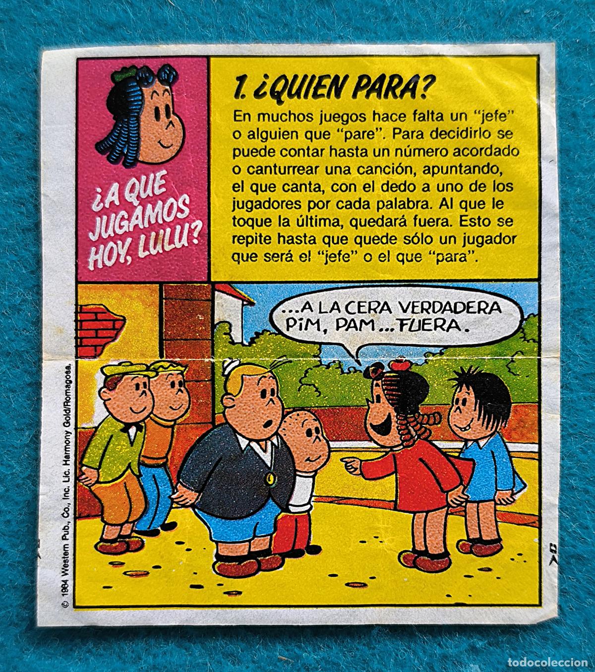 Coleccionismo Cromos antiguos: RW CROMO CHICLE LULU N&ordm; 1 &iquest;A QUE JUGAMOS HOY LULU? &iquest;QUIEN PARA? 1984 ORGINAL
