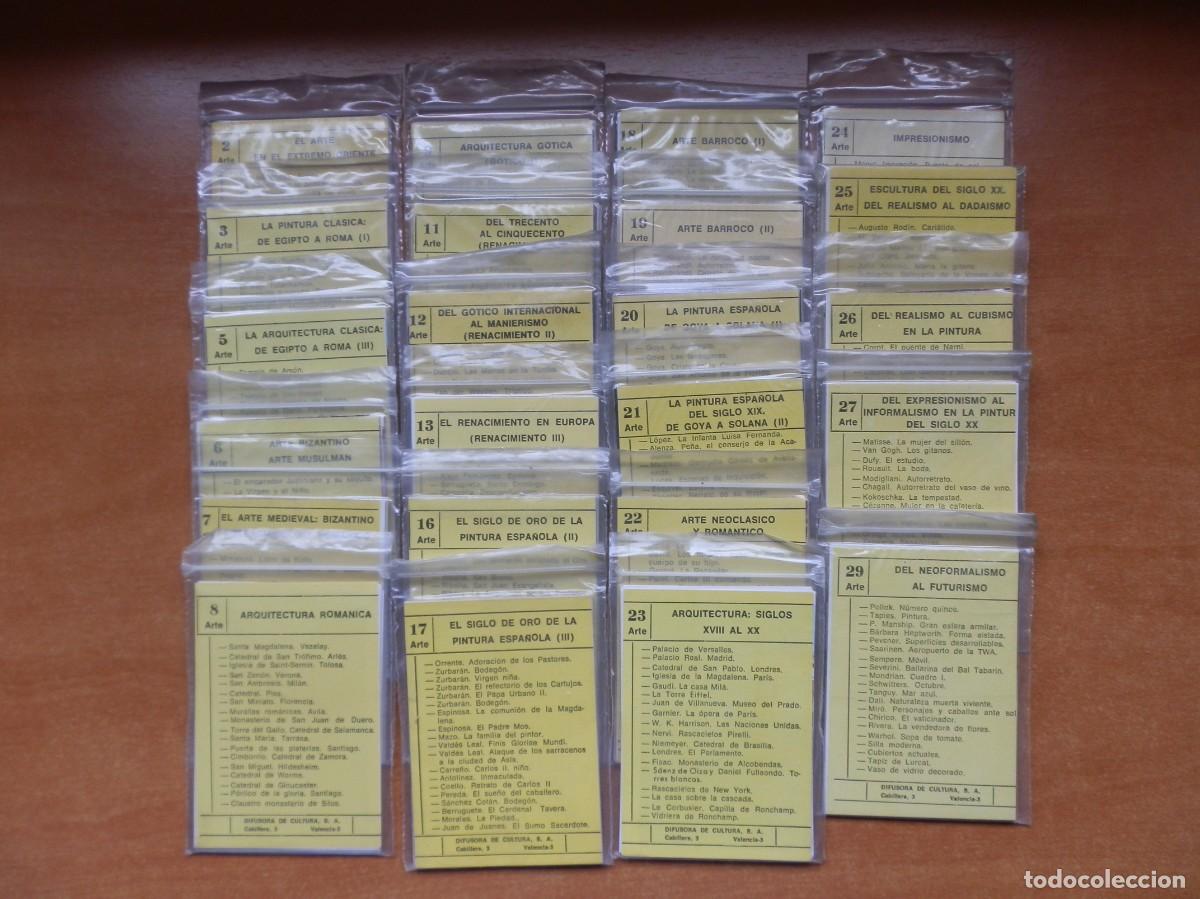 Colecionismo Cromos antigos: Colecci&oacute;n 23 sobres de cromos de Difusora de Cultura sobre Arte, de los a&ntilde;os 70.