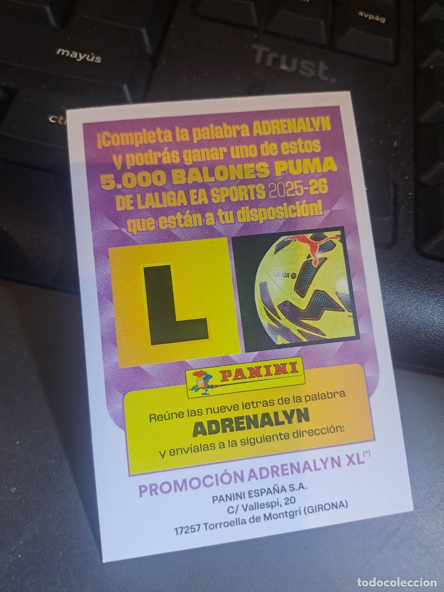 Coleccionismo Cromos antiguos: ADRENALYN XL GRAN PROMOCION BALON LETRA L CROMO LIGA 2025 2026 25 26 PANINI