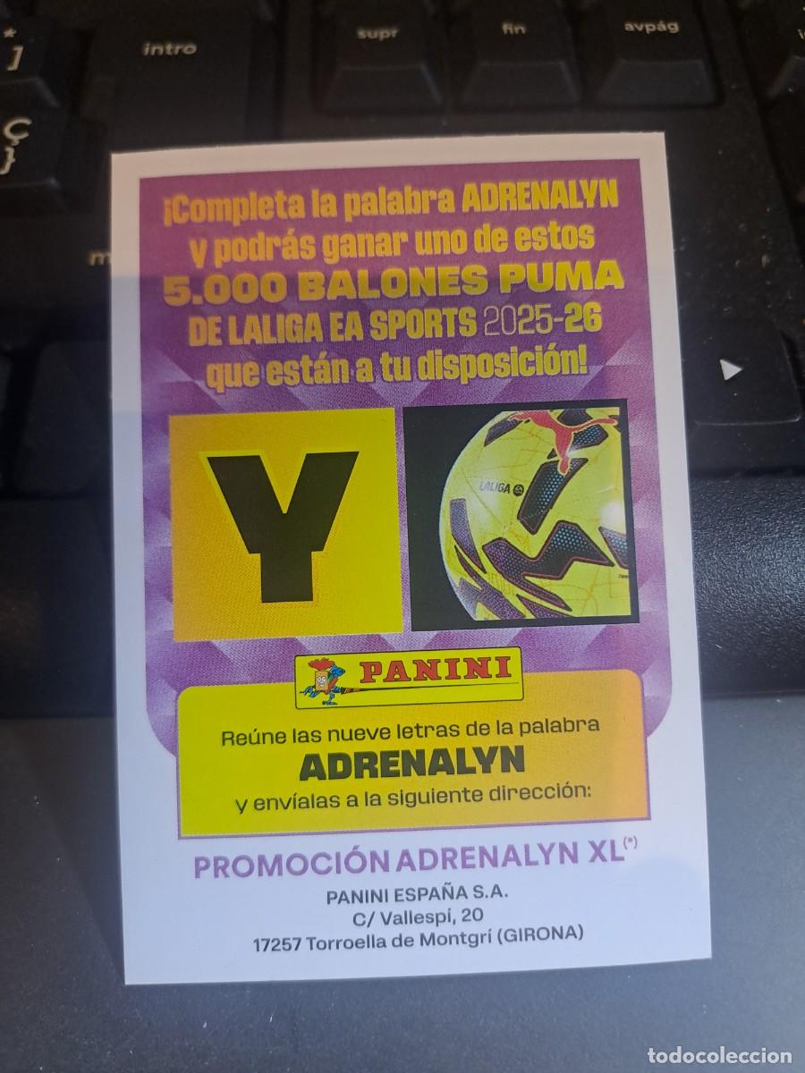 Coleccionismo Cromos antiguos: ADRENALYN XL GRAN PROMOCION BALON LETRA Y CROMO LIGA 2025 2026 25 26 PANINI