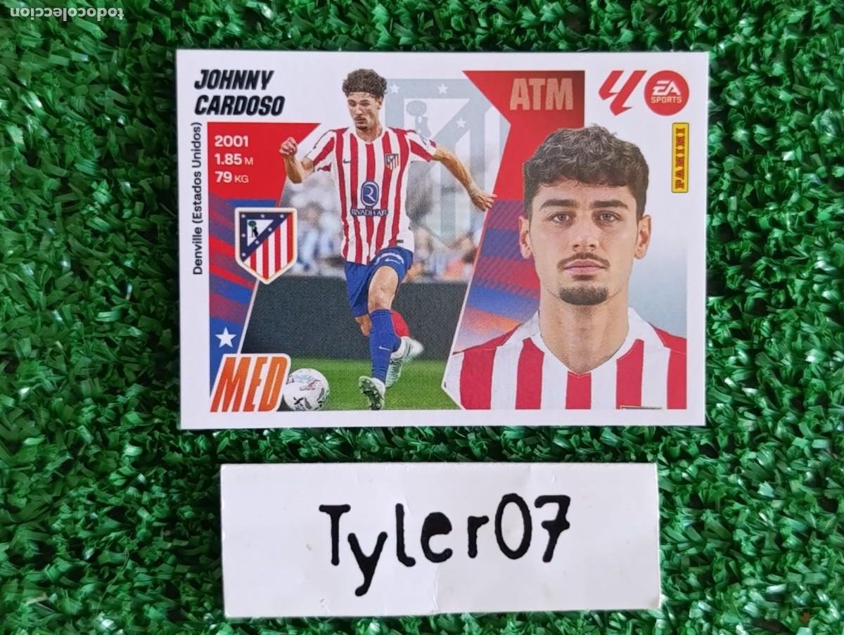 Coleccionismo Cromos antiguos: JOHNNY CARDOSO ATLETICO DE MADRID 16 LIGA ESTE 2025 2026 25 26