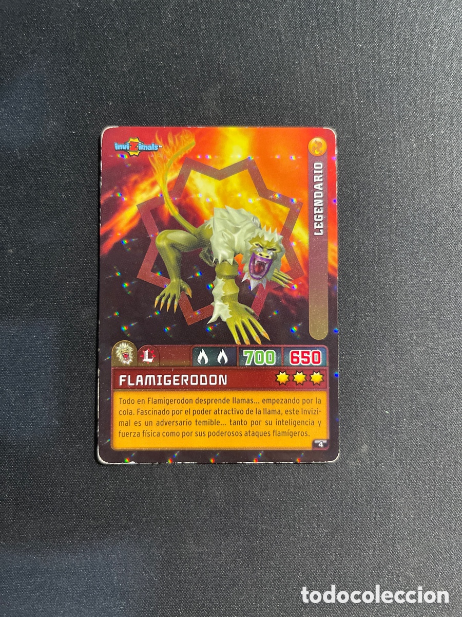Coleccionismo Cromos antiguos: Flamigerodon 4 Invizimals Criaturas Secretas 2023 Panini