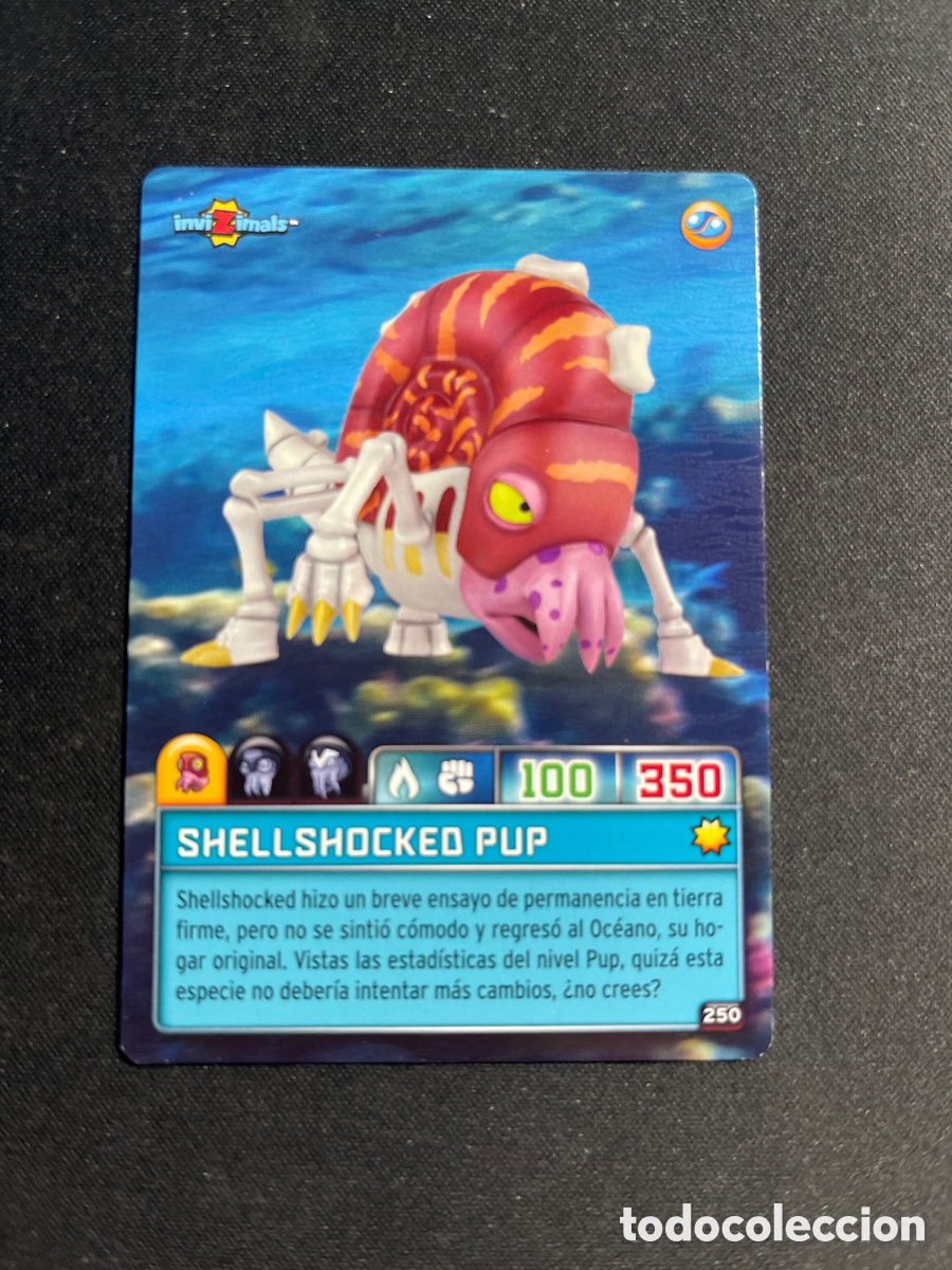Collectable Antique Stickers: Shellshocked Pup 250 Invizimals Criaturas Secretas 2023 Panini