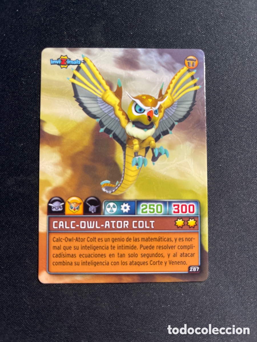 Collectable Antique Stickers: Calc-owl-ator Colt 287 Invizimals Criaturas Secretas 2023 Panini