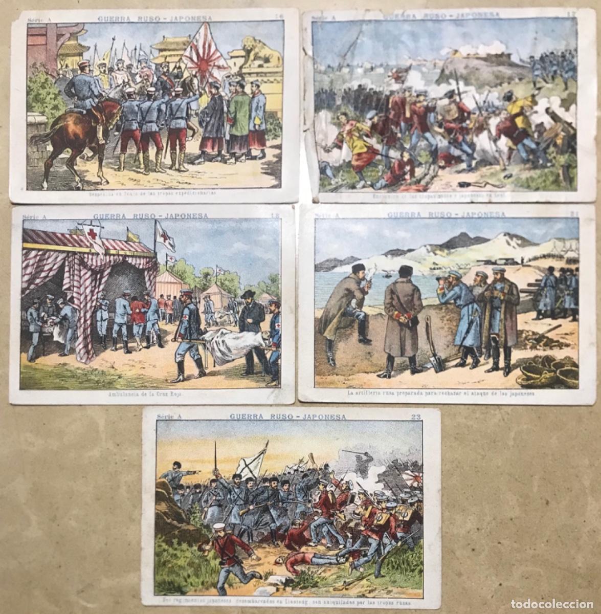 Coleccionismo Cromos antiguos: 5 CROMOS - GUERRA RUSO-JAPONESA, Serie A - SIN MARCA NI PUBLICIDAD - Leer descripci&oacute;n