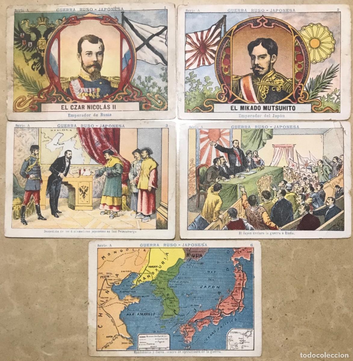 Coleccionismo Cromos antiguos: 5 CROMOS - GUERRA RUSO-JAPONESA, Serie A - SIN MARCA NI PUBLICIDAD - Leer descripci&oacute;n