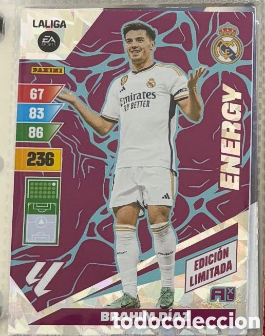 Coleccionismo Cromos antiguos: BRAHIM DIAZ EDICION LIMITADA ENERGY ADRENALYN XL 2023 2024 REAL MADRID