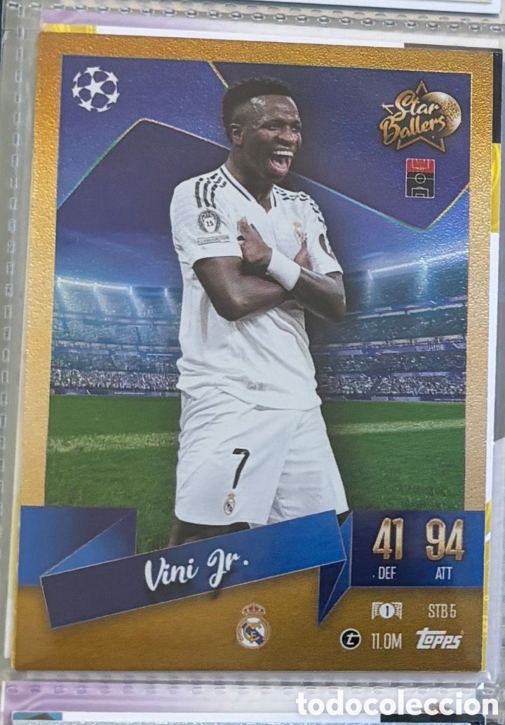 Coleccionismo Cromos antiguos: Vinicius Junior Match Attax 24 25 Card Star Ballers Real Madrid