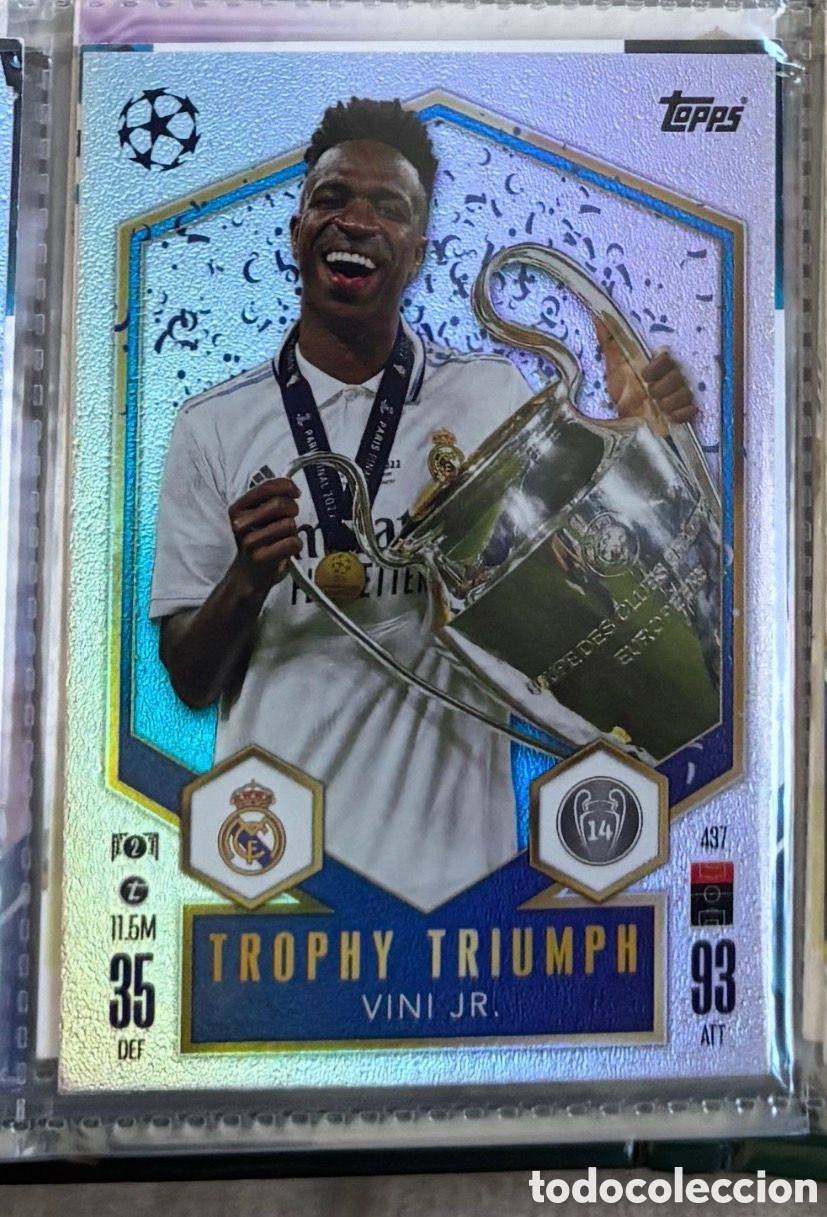 Coleccionismo Cromos antiguos: TOPPS MATCH ATTAX 24/25 VINI JR TROPHY TRIUMPH REAL MADRID