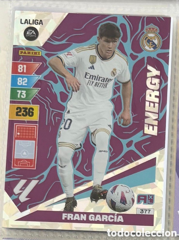 Coleccionismo Cromos antiguos: FRAN GARCIA ENERGY ADRENALYN XL 2023 2024 REAL MADRID