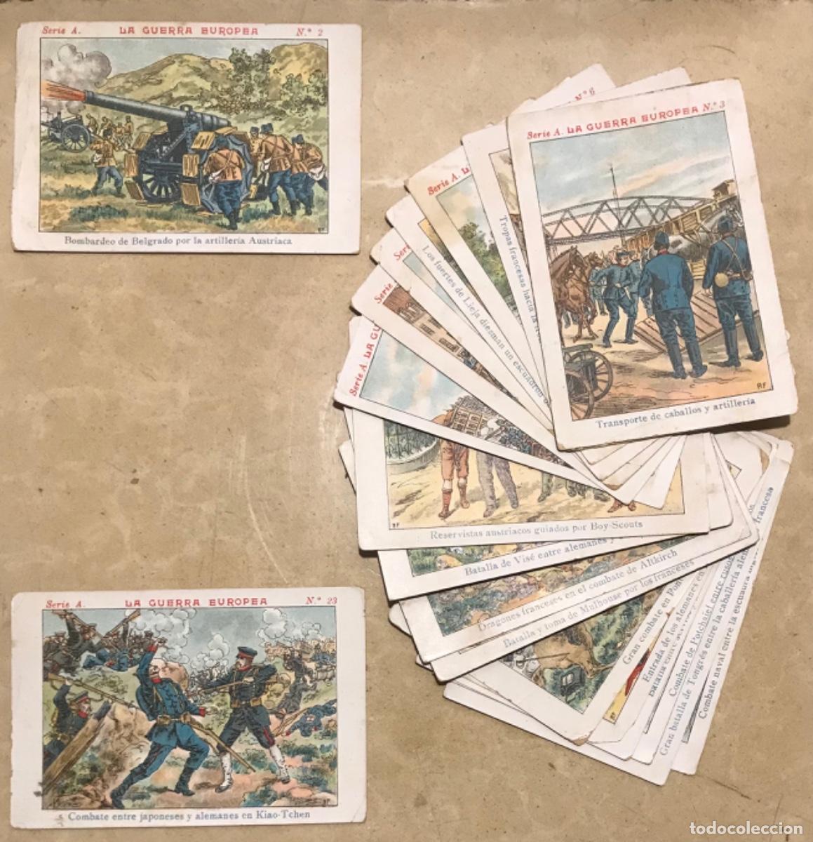 Coleccionismo Cromos antiguos: 21 CROMOS- LA GUERRA EUROPEA , Serie A - CHOCOLATE JUNCOSA, BARCELONA - Leer descripci&oacute;n
