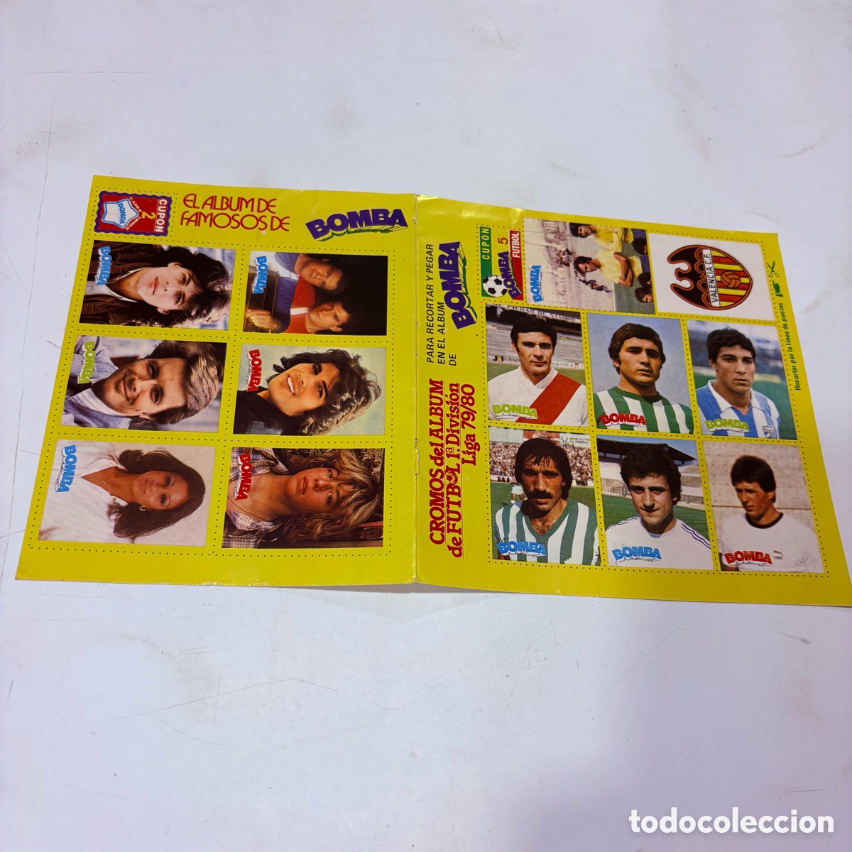 Coleccionismo Cromos antiguos: LAMINA DE CROMOS PARA EL ALBUM DE LOS FAMOSOS BOMBA PRONTO FUTBOL 79/80