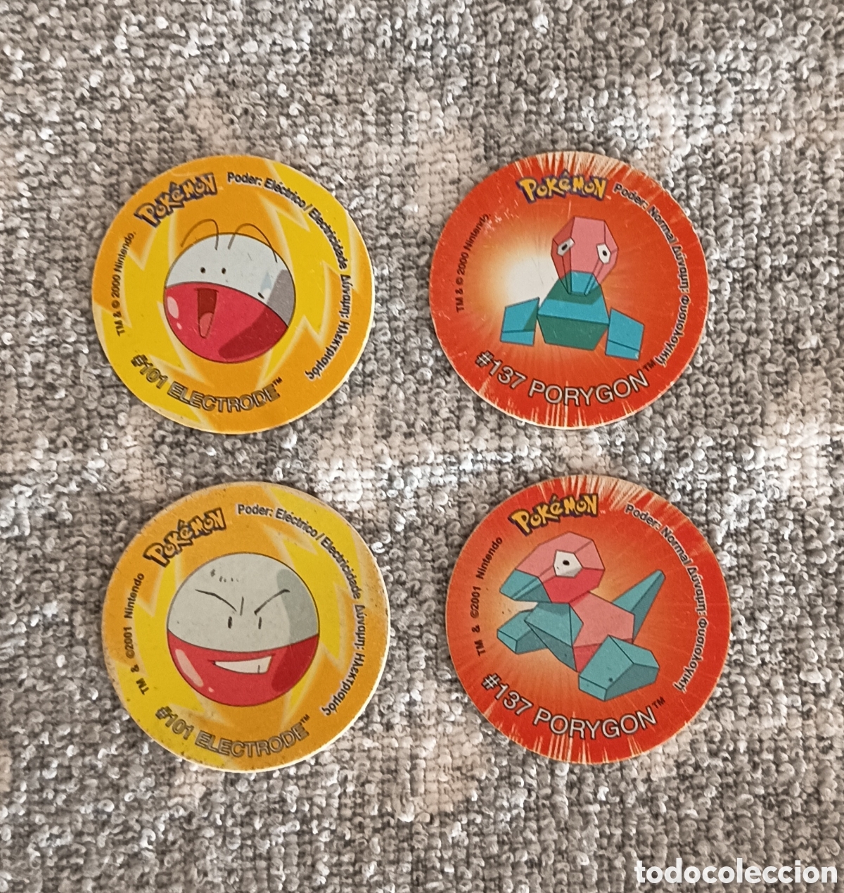 Collectable Antique Stickers: Versiones A&ntilde;o 2000-2001 Tazos Pokemon Electrode y Porygon