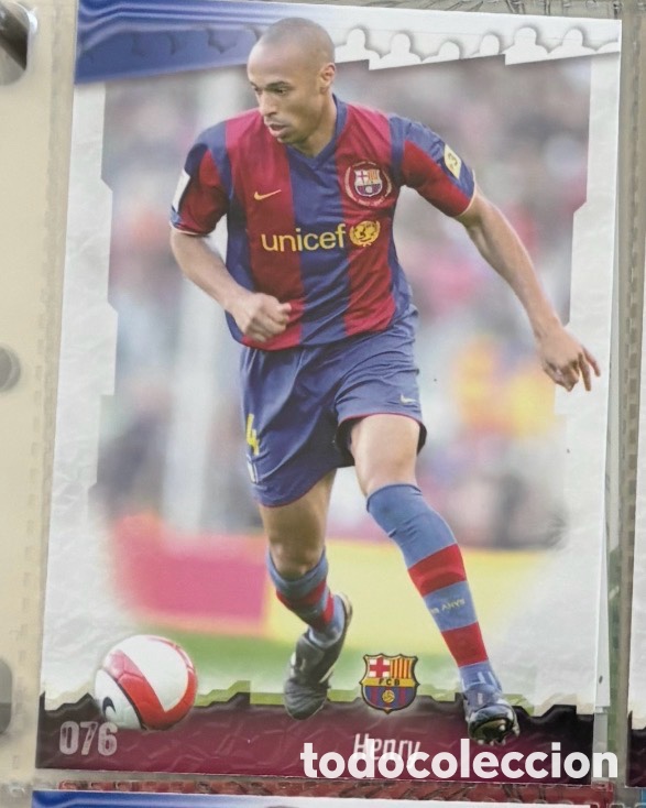 Coleccionismo Cromos antiguos: HENRY F.C. BARCELONA CROMOS ALBUM MUNDICROMO FICHAS LIGA 2008-2009 08-09