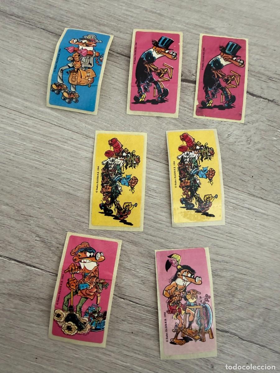 Coleccionismo Cromos antiguos: 7 pegatinas cromos chicle Mortadelo de Sonric&acute;s