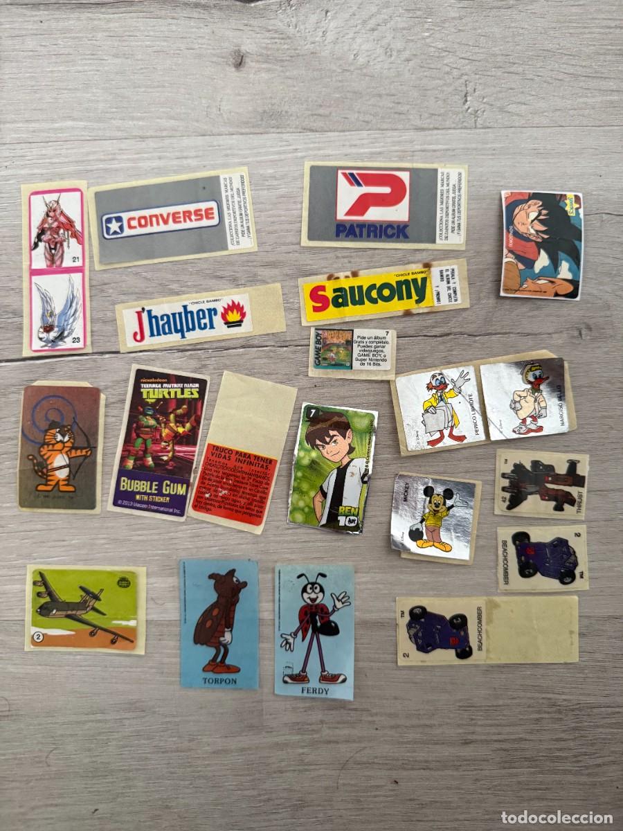 Coleccionismo Cromos antiguos: Lote de pegatinas cromos variadas de distintos chicles