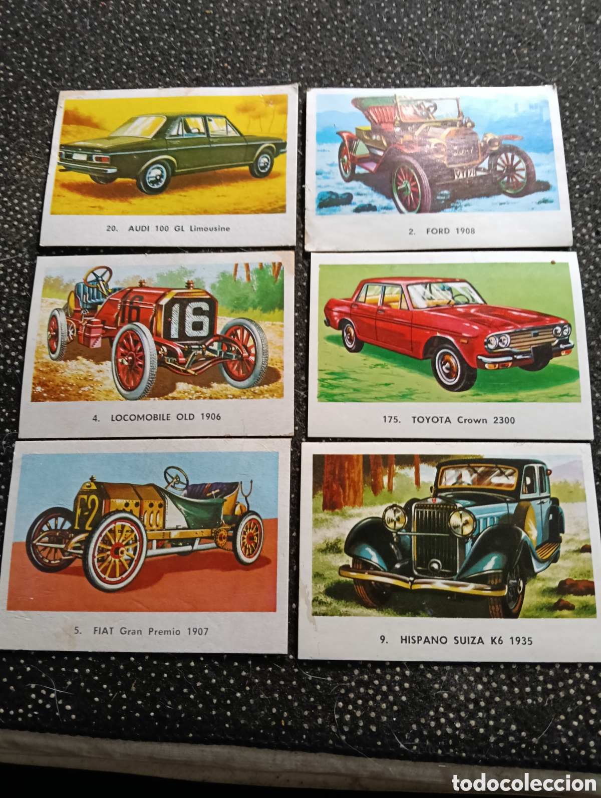 Coleccionismo Cromos antiguos: Lote de 6 cromos AUTOM&Oacute;VILES sin pegar n&deg; 2-4-5-9-20-175.