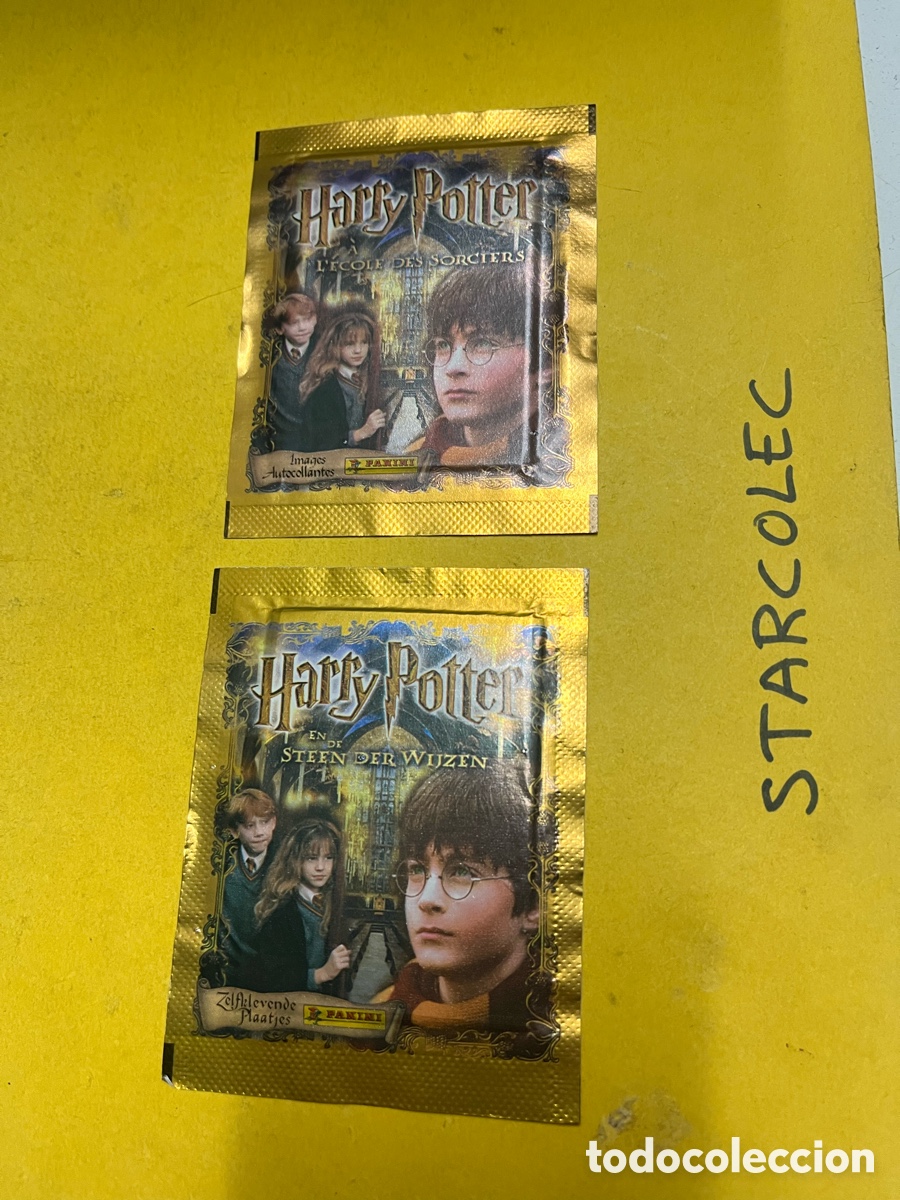 Collectable Antique Stickers: 2 Sobres sin abrir diferentes Harry Potter y la piedra filosofal