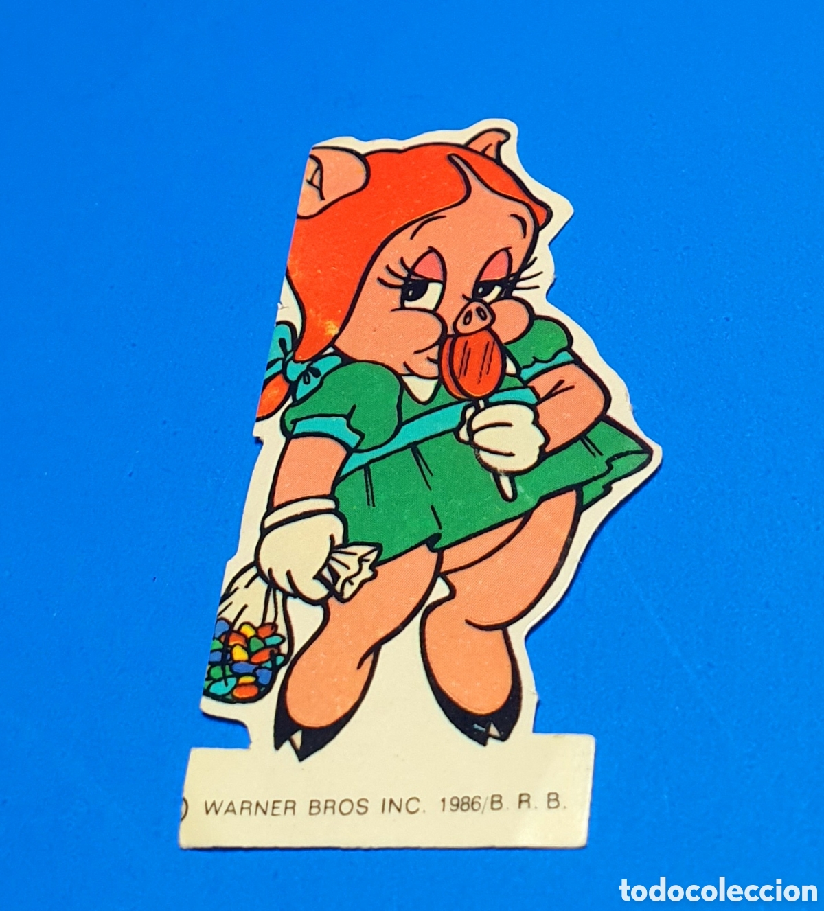 Coleccionismo Cromos antiguos: CROMO PEGATINA WARNER BROS ORIGINAL 1986 - PETUNIA PIG