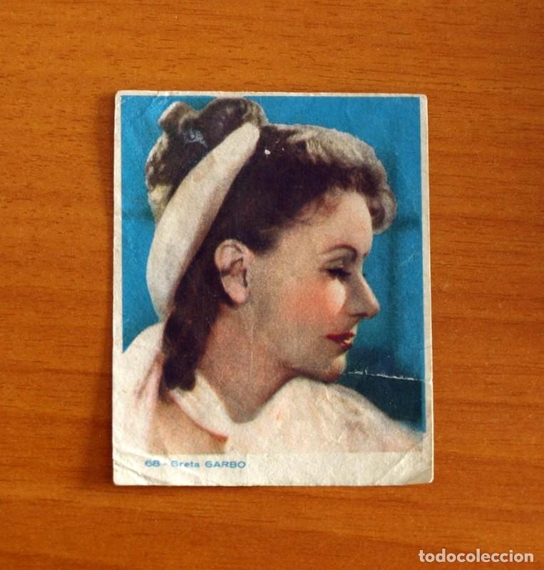 Coleccionismo Cromos antiguos: Artistas de Cine - N&ordm; 68, Greta Garbo - A&ntilde;os 30 y 40 - Nunca Pegado - Con publicidad