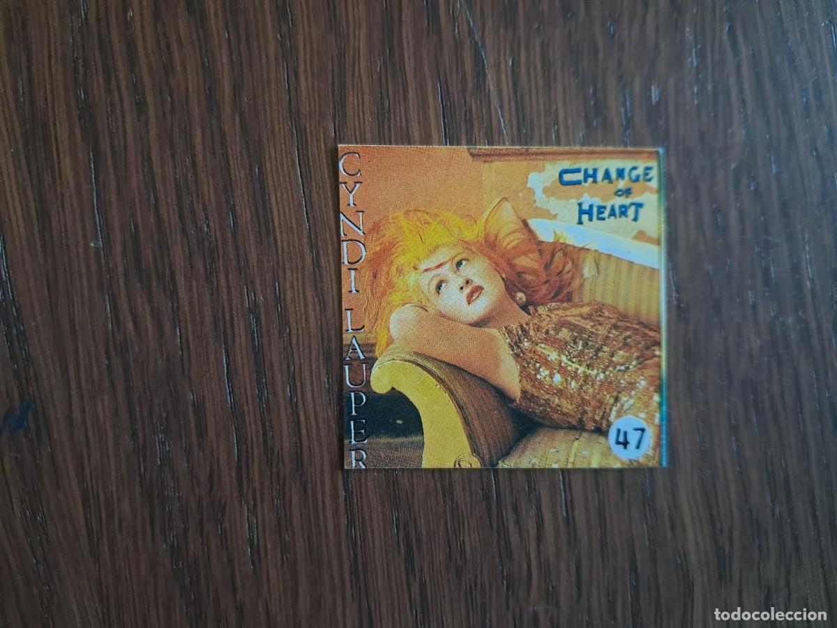 Collectionnisme Cartes &agrave; collectionner anciennes: CROMO ADHESIVO DE CANTANTE CYNDI LAUPER, CHANGE OF HEART, DE RITMO GUAY,N&ordm; 47