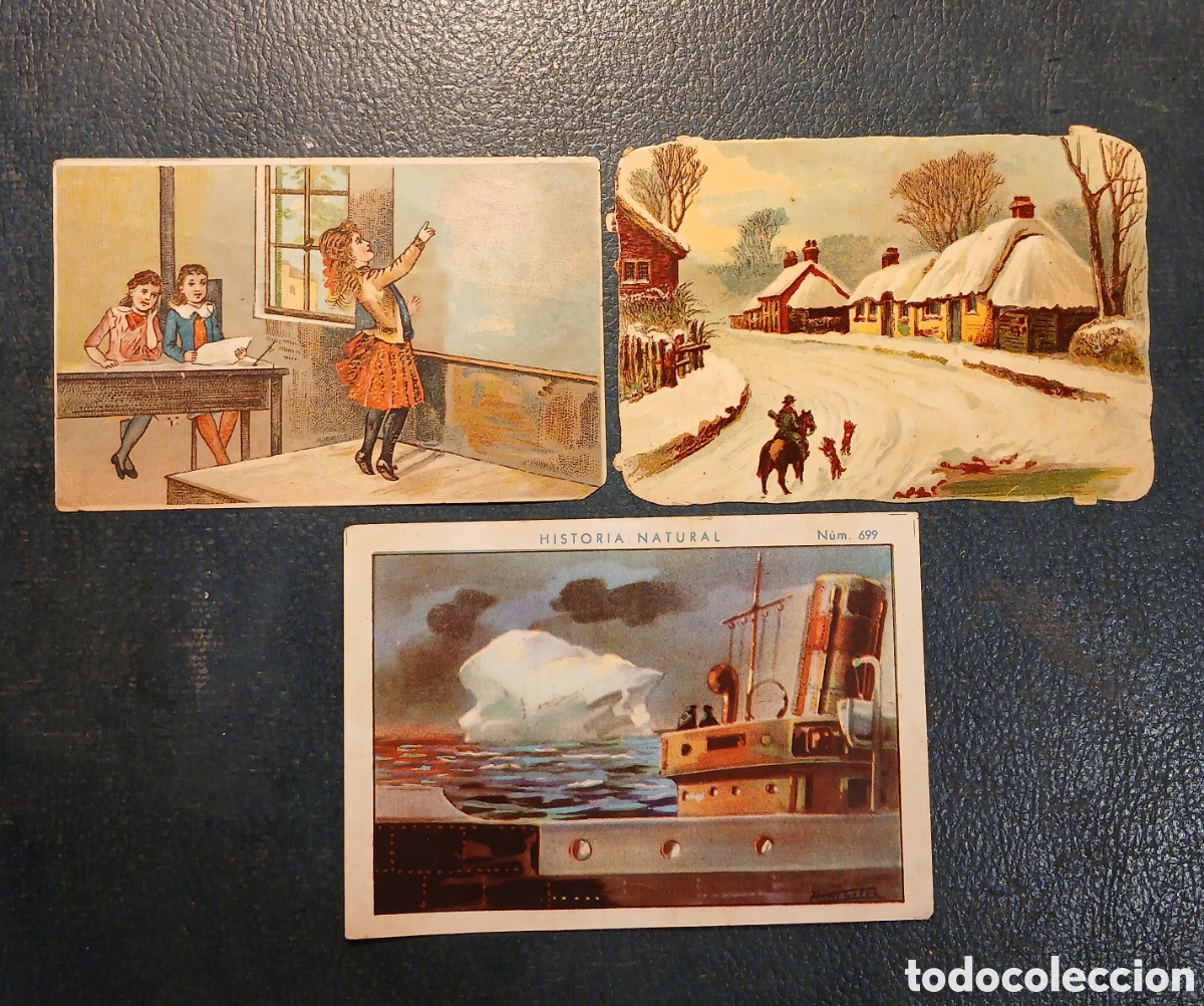 Collectionnisme Cartes &agrave; collectionner anciennes: 3 cromos antiguos Chocolates Juncosa, Barcelona