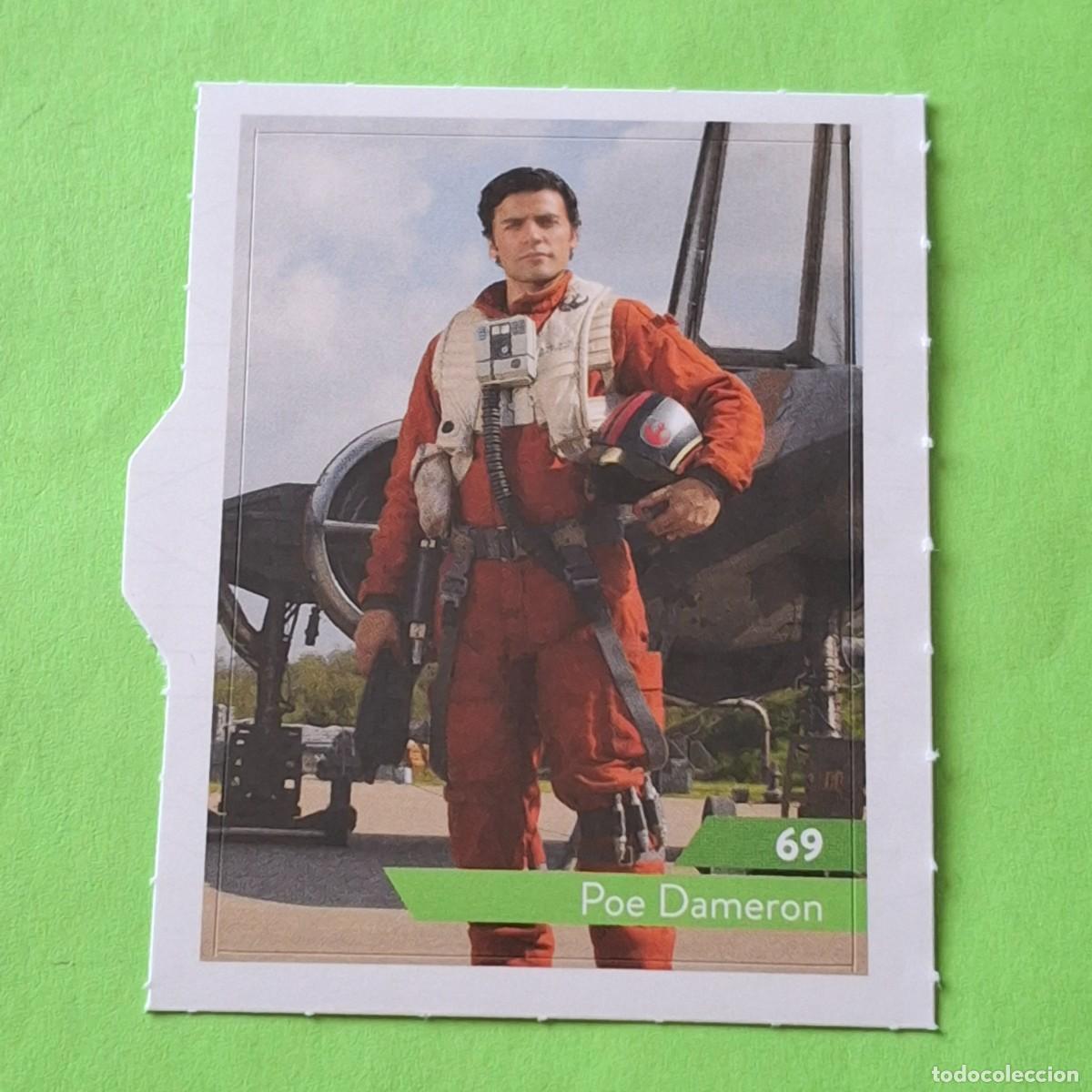 Coleccionismo Cromos antiguos: STAR WARS N&ordm; 69 POE DAMERON - E. LECLERC A&Ntilde;O 2019 FRANCIA - CROMO PEGATINA ADHESIVO