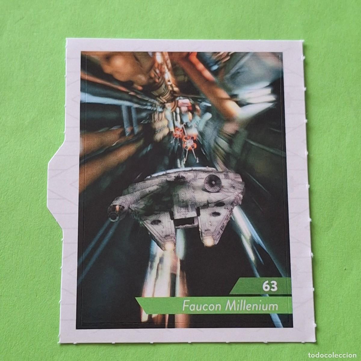 Coleccionismo Cromos antiguos: STAR WARS N&ordm; 63 FAUCON MILLENIUM - E. LECLERC A&Ntilde;O 2019 FRANCIA - CROMO PEGATINA ADHESIVO