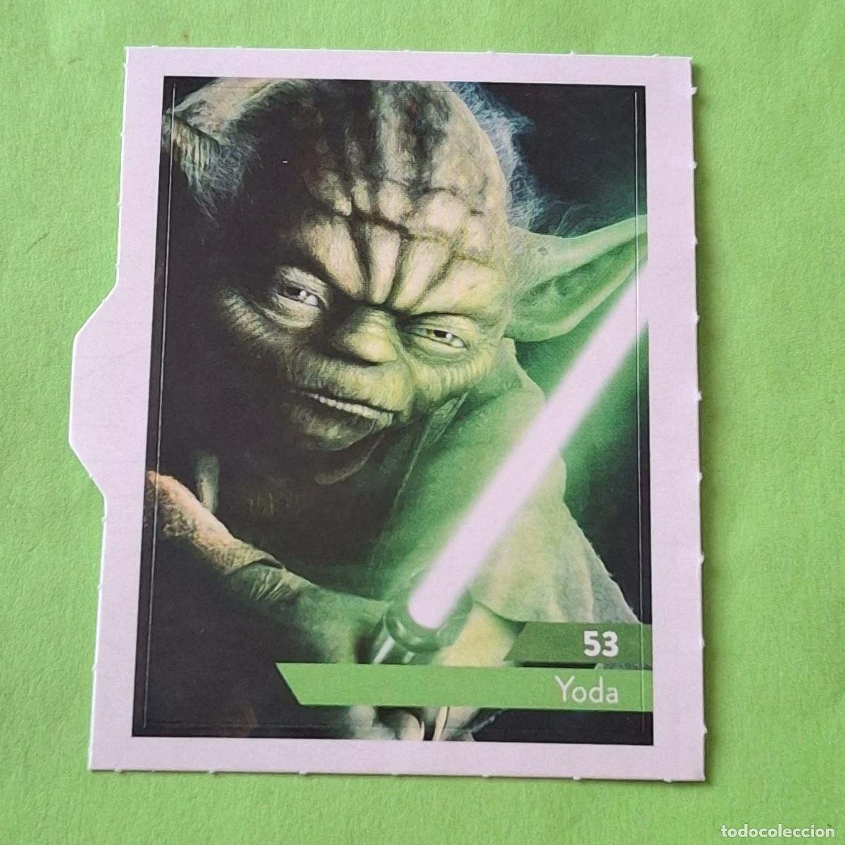 Coleccionismo Cromos antiguos: STAR WARS N&ordm; 53 YODA - E. LECLERC A&Ntilde;O 2019 FRANCIA - CROMO PEGATINA ADHESIVO