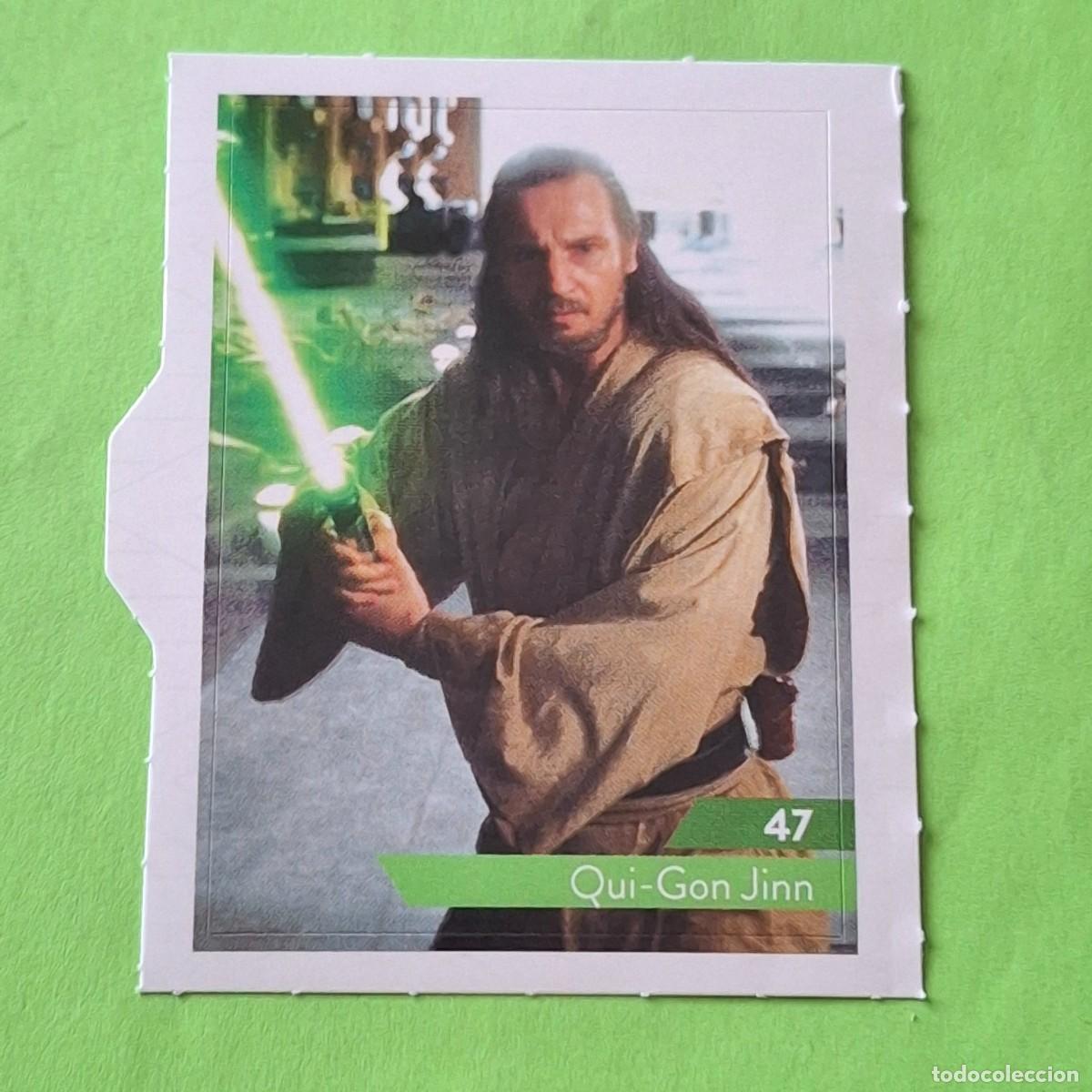 Colecionismo Cromos antigos: STAR WARS N&ordm; 47 QUI-GON JINN - E. LECLERC A&Ntilde;O 2019 FRANCIA - CROMO PEGATINA ADHESIVO