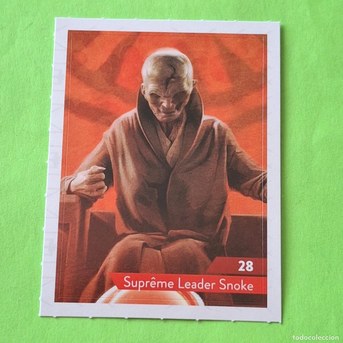 Collectable Antique Stickers: STAR WARS N&ordm; 28 SUPREME LEADER SNOKE - E. LECLERC A&Ntilde;O 2019 FRANCIA - CROMO PEGATINA ADHESIVO