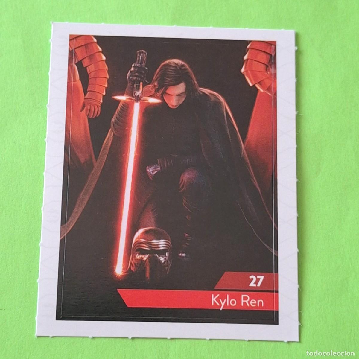 Collectable Antique Stickers: STAR WARS N&ordm; 27 KYLO REN - E. LECLERC A&Ntilde;O 2019 FRANCIA - CROMO PEGATINA ADHESIVO