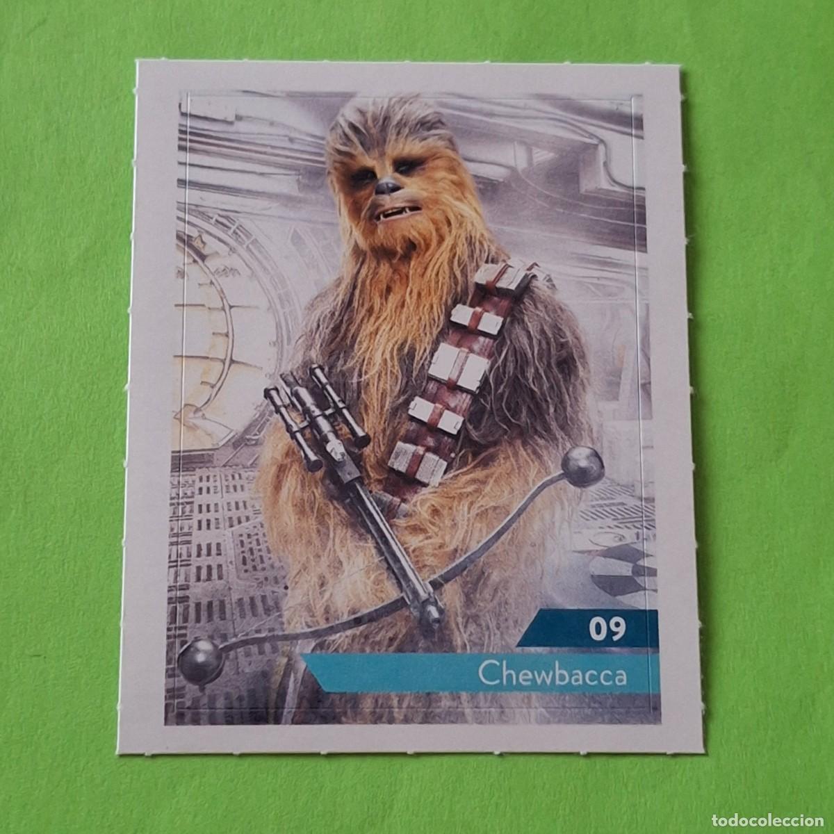 Coleccionismo Cromos antiguos: STAR WARS N&ordm; 9 CHEWBACCA - E. LECLERC A&Ntilde;O 2019 FRANCIA - CROMO PEGATINA ADHESIVO