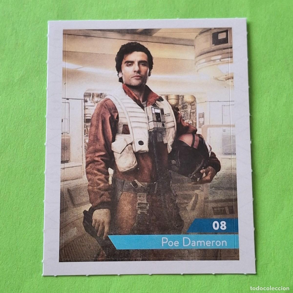 Coleccionismo Cromos antiguos: STAR WARS N&ordm; 8 POE DAMERON - E. LECLERC A&Ntilde;O 2019 FRANCIA - CROMO PEGATINA ADHESIVO