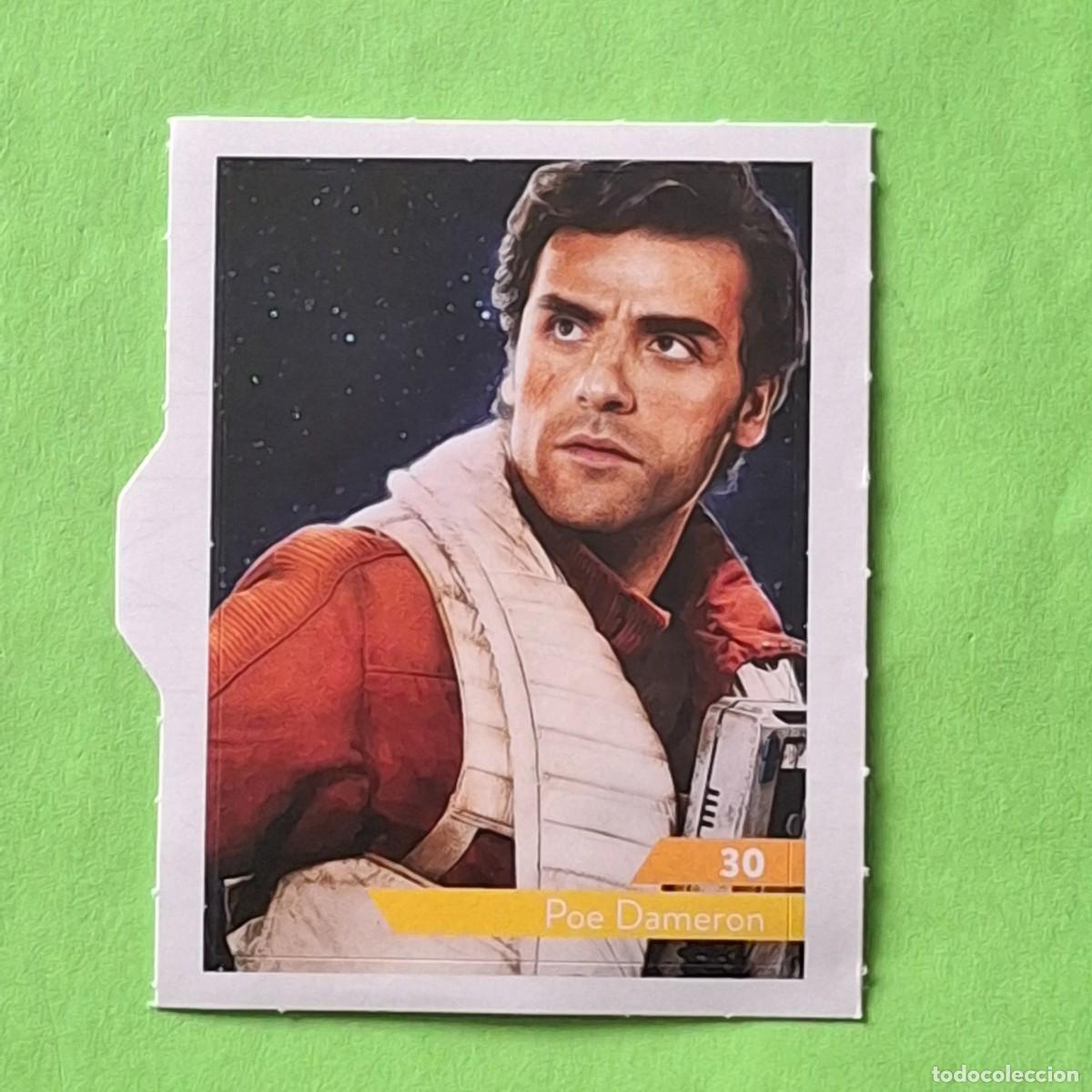 Coleccionismo Cromos antiguos: STAR WARS - N&ordm; 30 POE DAMERON - E. LECLERC A&Ntilde;O 2019 FRANCIA - CROMO PEGATINA ADHESIVO