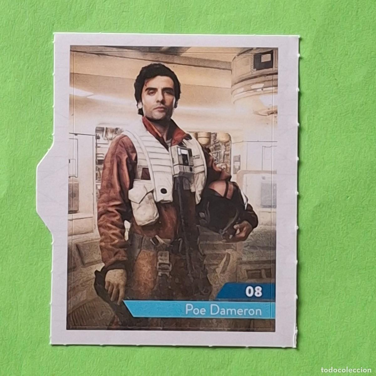 Coleccionismo Cromos antiguos: STAR WARS - N&ordm; 8 POE DAMERON - E. LECLERC A&Ntilde;O 2019 FRANCIA - CROMO PEGATINA ADHESIVO